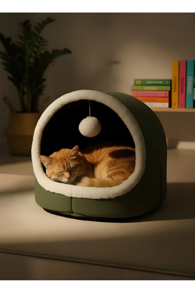 Pugalo Alaska Model Kedi Evi Yeşil
