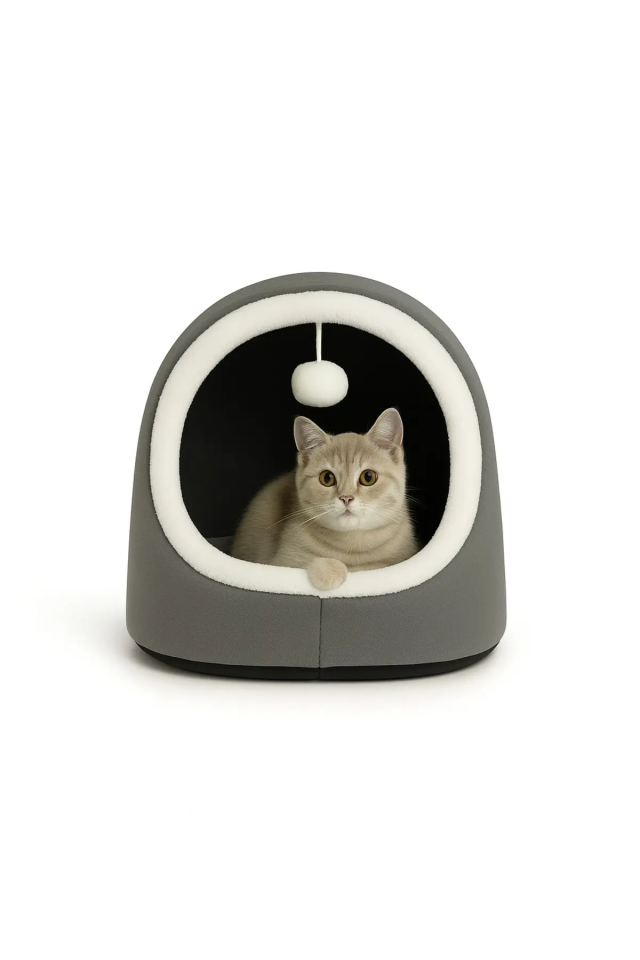 Pugalo Alaska Model Kedi Evi Antrasit