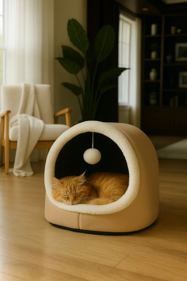 Pugalo Alaska Model Kedi Evi Sütlü Kahve