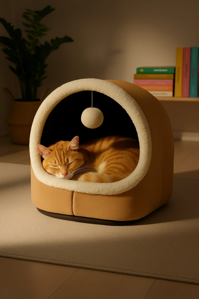 Pugalo Alaska Model Kedi Evi Sütlü Kahve