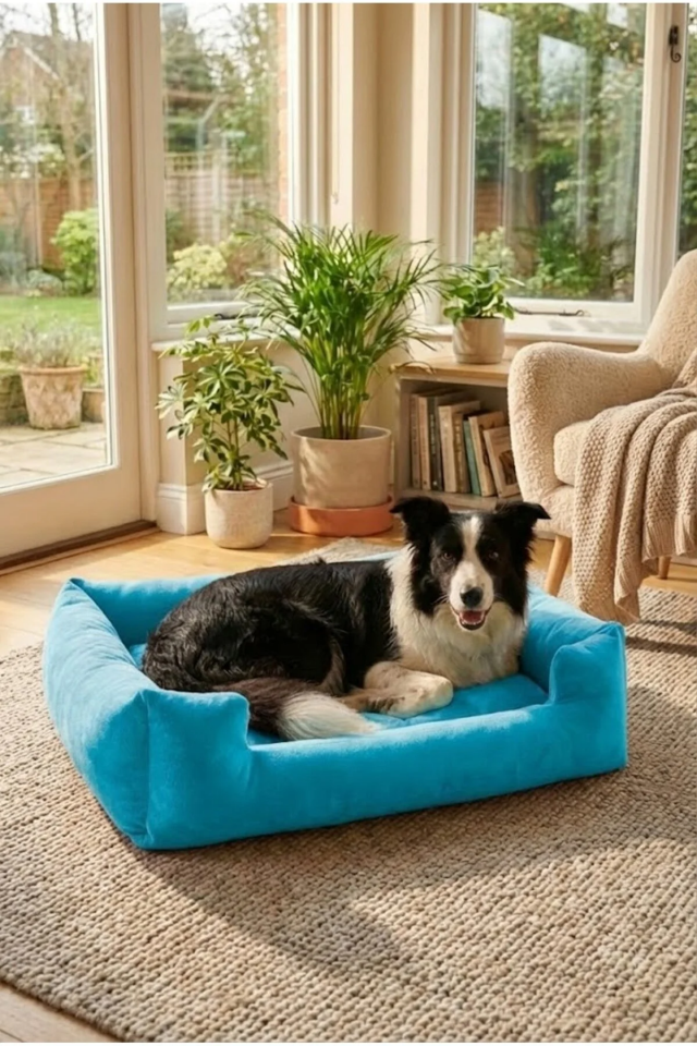 Pugalo Soho Ultra Yumuşak Kedi ve Köpek Yatağı Elyaf Dolgu Mavi XXL