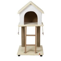 Pugalo Catnipli Üçgen Tırmalama Evi 3 Renk Seçenekli Pembe