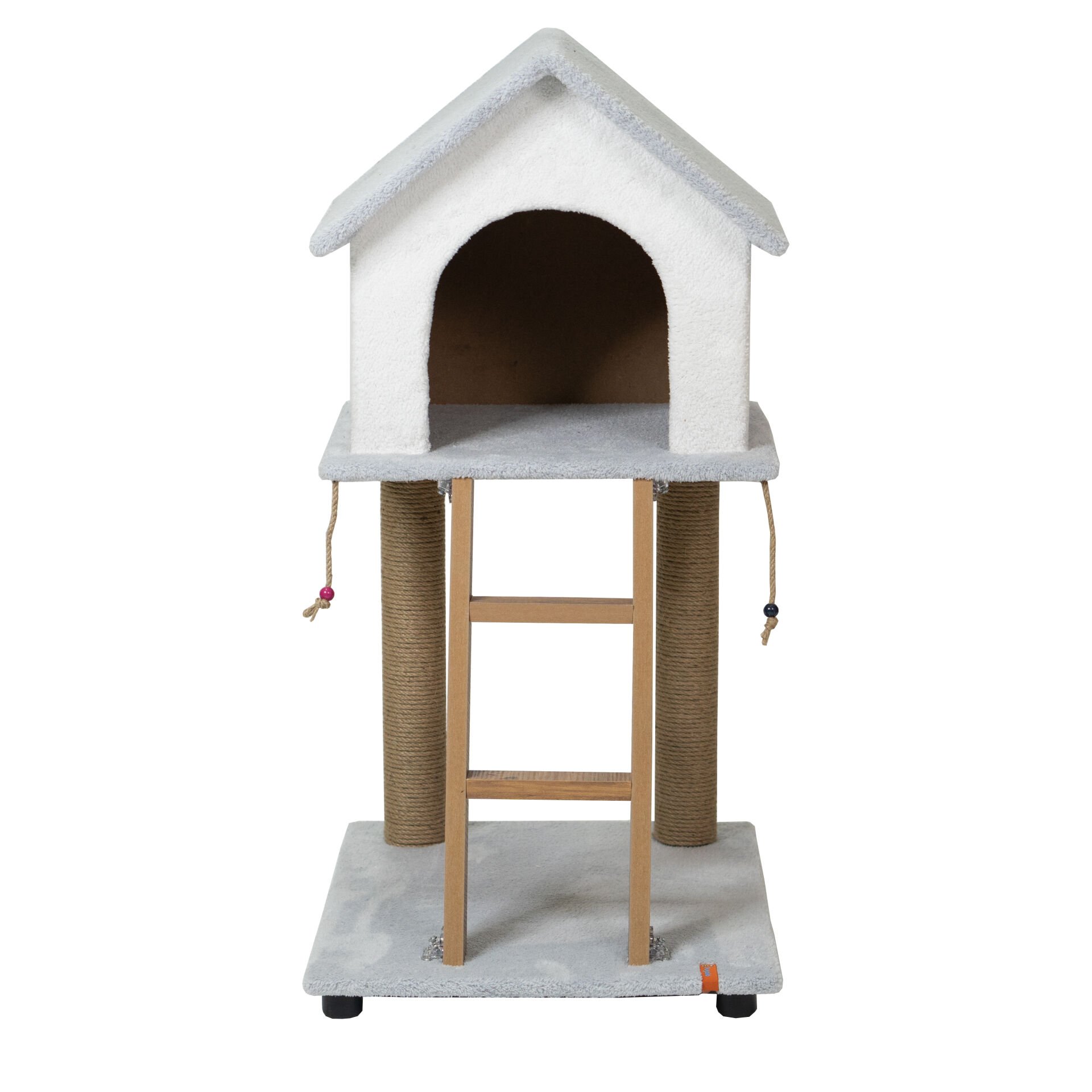 Pugalo Catnipli Üçgen Tırmalama Evi 3 Renk Seçenekli Gri
