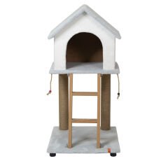 Pugalo Catnipli Üçgen Tırmalama Evi 3 Renk Seçenekli Gri