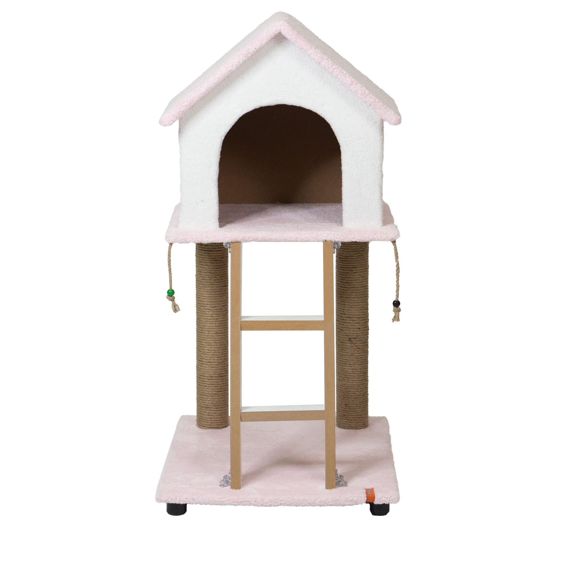 Pugalo Catnipli Üçgen Tırmalama Evi 3 Renk Seçenekli Pembe